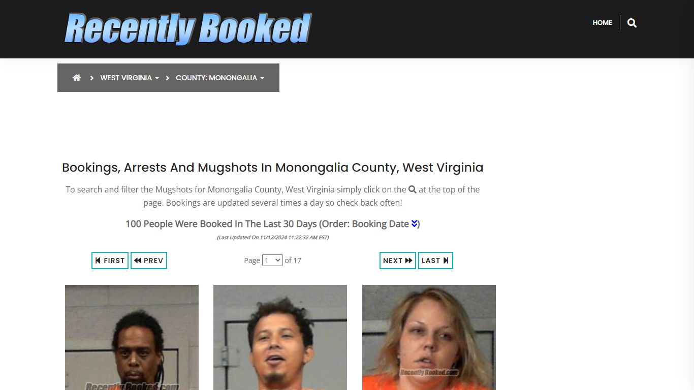 Bookings, Arrests and Mugshots in Monongalia County, West Virginia